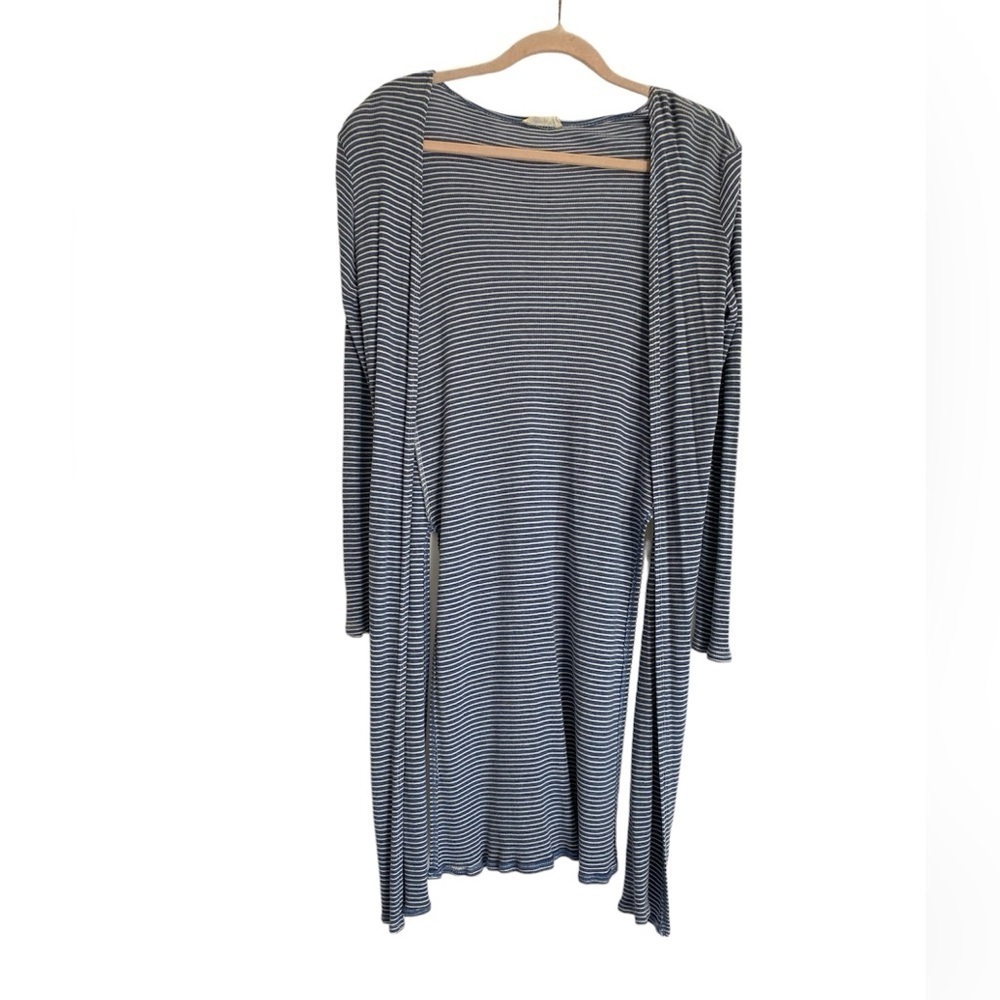 Olivia‎ Rae blue/white long cardigan duster size M